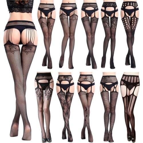 Hot Black Sexy Fishnet Stockings Women Striped Flower Striped Transparent Elastic Mesh Stockings Cute Funny Pantyhose Popsocket
