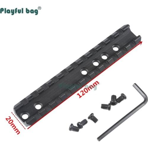 Playful bag 20mm mount rail 120mm long sight flashlight base adapter Refitting CS toys equipment Metal rail CS sport parts AQA34