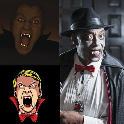 13/15/17/19mm Halloween Party Cosplay Vampire Fake Teeth Resin Masquerade Cosplay Makeup Funny Dentures Tools Funny Gag Toy