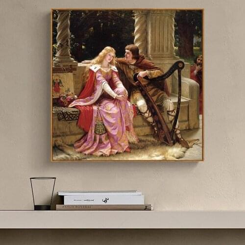 Tristan and Isolde By Leighton Canvas Prints Paintings Wall Art Classic Posters Pictures For Living Room Home Decoration Cuadros