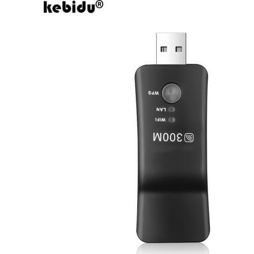 Kebidu Hot Universal Wireless TV Network Wifi Adapter WPS 300Mbps Wi-fi Repeater RJ-45 Network Cable For Samsung LG Sony HDTV