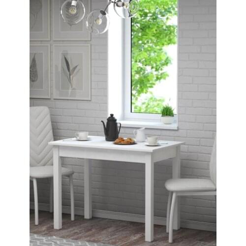 Round Large Dining Table Multi-Function White Crossing Wooden Legs for Living Kitchen Room Apartment 100x100x74 cm Easy Assembly