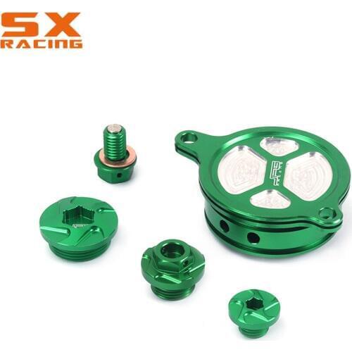Motorcross Guard Screw Bolt dust-proof Oil Filter Cap Set For KAWASAKI KX450F KXF450 2009-2015 KLX450R 2008 09 10 2011 2012 2013