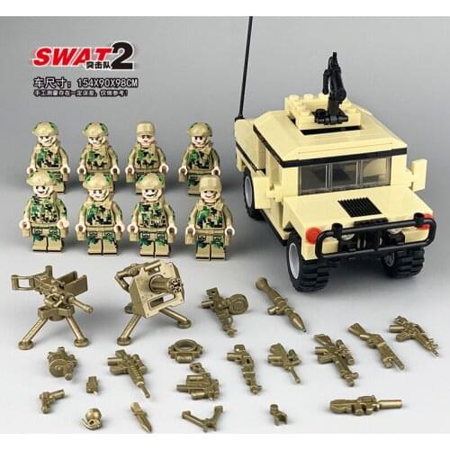 Military Series Special Forces Police Man Boy Jeep Guns Weapons Compatible brick Toy Lego Building Block Puzzle Assembled