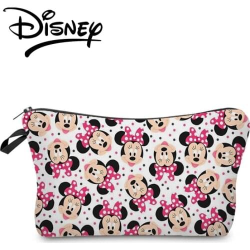 Hot Sale Disney Mickey Minnie Printed Makeup Bag High Quality Cartoon Casual Women Storage Bag Girl Bag Mini Use Cosmetic Bag