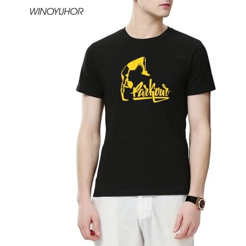 2019 New Short Sleeve O Neck Cotton Tops Tee Parkour Printed Mens T-Shirt Funny Brand Clothing Camisetas Masculina