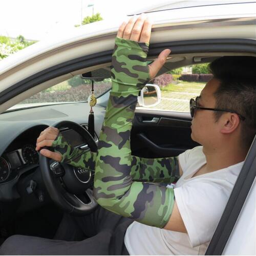 Men and womens summer long sunscreen glove ladys camouflage glove unisex elastic driving gloves arm sleeve R195