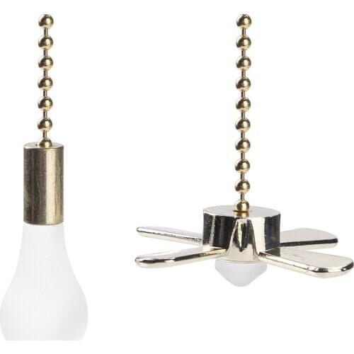 Ceiling Fan Pull Chain Pendant Set Fan Pull with Ball Chain Light & Fan Pulls For Room Decor Metal Lighting Accessories