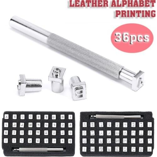 36Pcs Alphabet Number Stamp Set Metal Leather Stamping Tools 3.5mm/6.5mm Steel Punch Metal Leather Tool Leather Stamps Craft