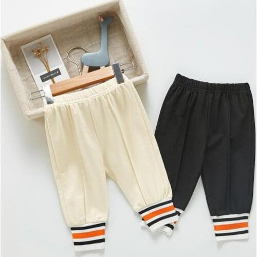 2021 Autumn New Baby Loose Leggings Cotton Boys Girls Casual Trousers Solid Color Toddler Long Pants Infant Pants