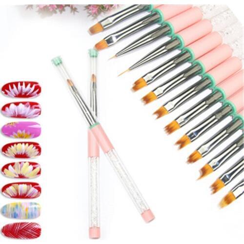 Nail Art Pen UV Gel Painting Pen Gradient Brush Rhinestone Handle Manicure Tool