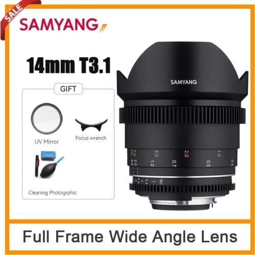Samyang 14mm T3.1 Cine Lenses Full Frame VDSLR Ultra Wide Angle For Nikon F Sony E 4/3 Canon EF Fixed Focal Length Follow Focus