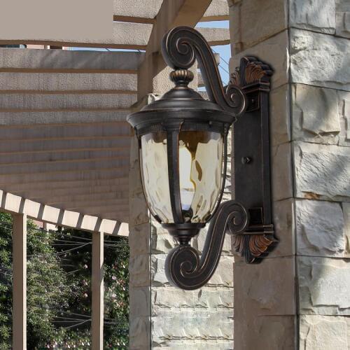 Nordic Outdoor Wall Lamp Waterproof Large led Exterior light Garden sconce wall lights Corridor Vintage Lamp Aluminum