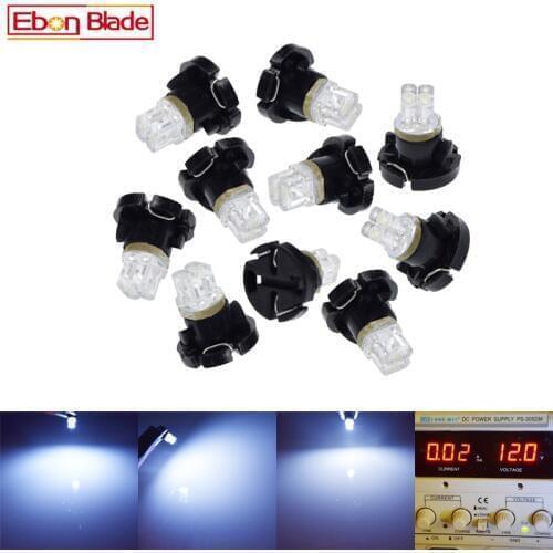 10pcs/lot T4.2 2 LED White lights instruments panel Dashboard Cluster Gauges Led light bulbs Lamp 6000K 12V DC
