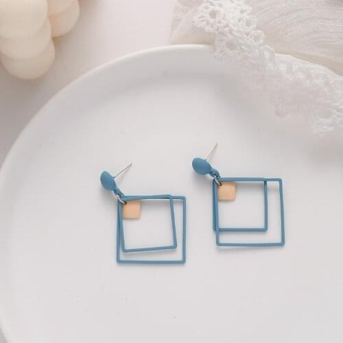 South Korea new-style contracted geometry is irregular double layer continuously empty ear nail, fashionable womans earring