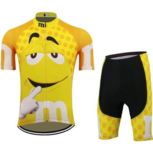 Funny Cartoon Cycling Jersey Summer Bike Jersey Quick-Dry Bike Wear Clothes Bib Gel Sets Men Short Sleeve MTB Bike Cycling Suit