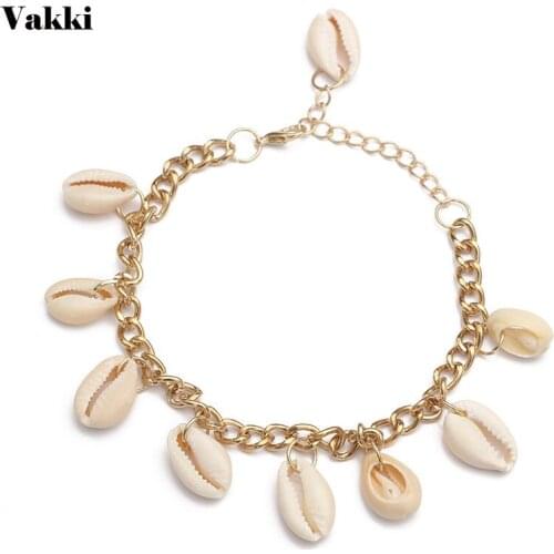 VAKKI Vintage Shell Anklets For Women Leg Foot Bracelet Handmade Bohemian Chains Jewelry Sandals Gift
