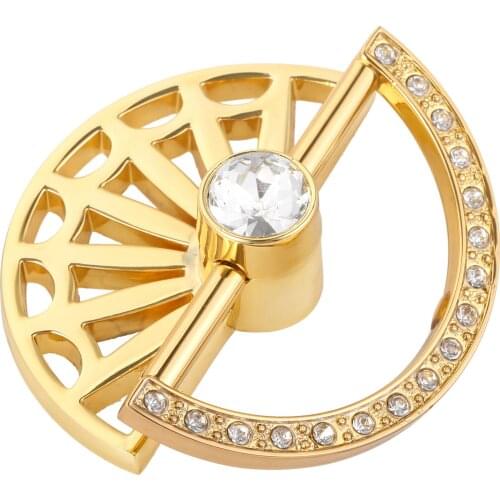 1 PC Gold Zinc Alloy Kitchen Cabinet Knob and Handles 65mm European Luxury Diamond Crystal Handle Drawer Pull Knobs Home Decor