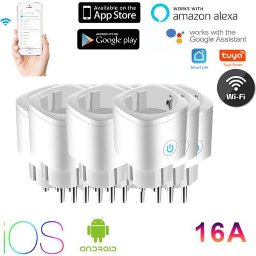 10PCS Smart Plug WiFi Socket EU 16A Timing Function Tuya SmartLife APP Control Home Appliances Work With Alexa Google Assistant