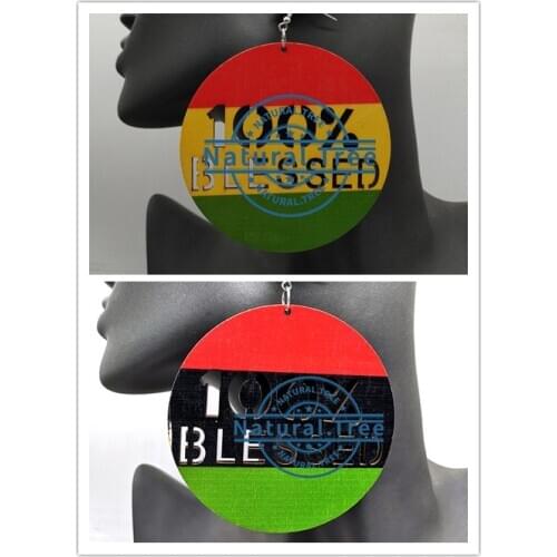 100% Blessed wooden earrings can mixed 2 colors