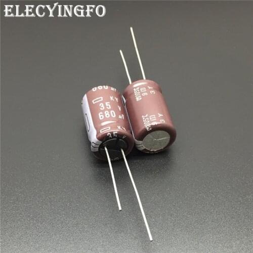 100pcs 680uF 35V680UF NIPPON NCC KY Series 12.5x20mm Low impedance Long Life 35V680uF Aluminum Electrolytic Capacitor