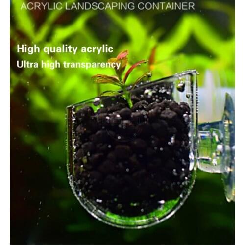 2pcs Acrylic Feeder Red Insect Cup Food Feeding Aquarium Fish Tank Plant Mini Nano Water Plant Landscape Basin