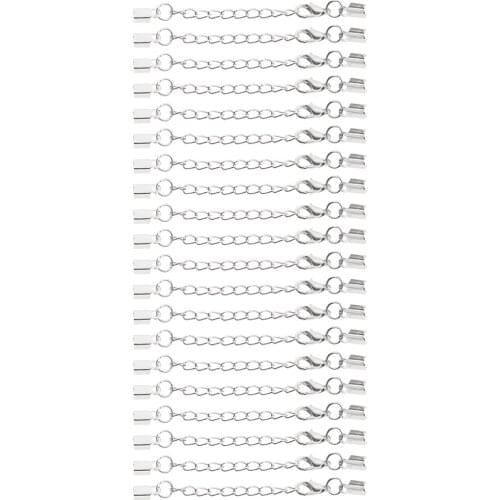 20 Sets Clip Clamps Extension Chains Tails Connector Fit DIY Jewelry Finding