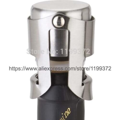 200pcs New Bar Craft Stainless Steel Red Wine Champagne Stopper Wine Sparkling Vacuum Wine Bottle Plug Cork Saver Sealer Sealers