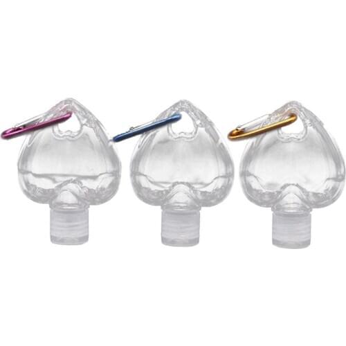 5Pcs 50ml Reusable Portable Heart Alcohol Spray Bottle Travel Small Keychain 667D