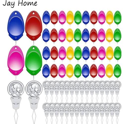 70Pcs Needle Threader Stitch Insertion Sewing Tool Aluminum Wire Loop Needle Threader & Plastic Needle Threader for DIY Sewing