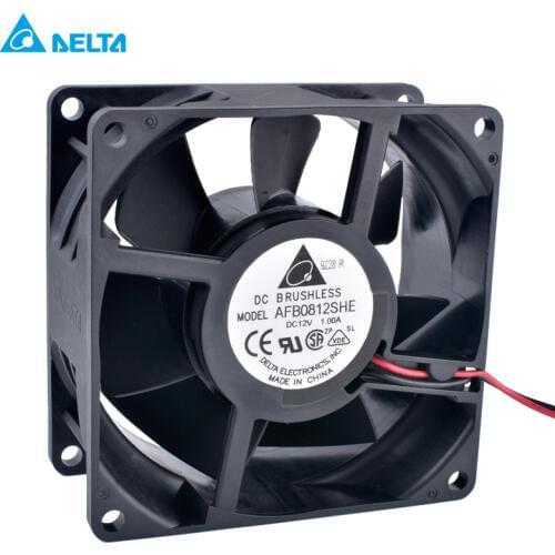 AFB0812SHE 80mm fan 8038 80x80x38mm 12V 1.00A double ball bearing large air volume cooling fan