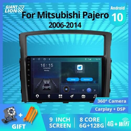 2DIN Android 10.0 Car Radio For Mitsubishi Pajero 2006-2014 Stereo Receiver GPS Navigation Auto Radio DSP Car Video NO 2DIN DVD