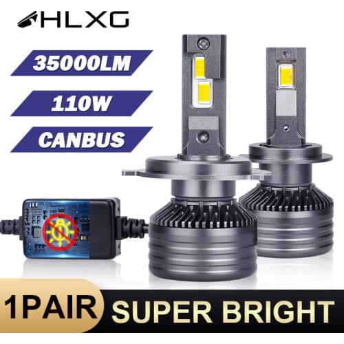HLXG h4 led headlight 14000LM 12V LED Canbus luces led H8 H9 H11 9005 HB3 9006 HB4 H7 LED Bulbs Automobiles Auto Lamp Car Light