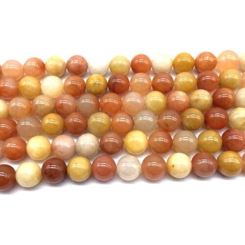Natural Stone Beads Round Smooth Mixed Color Jades Desert Pebbles 8 mm 10 mm 12 mm For DIY Jewelry Making Supplies