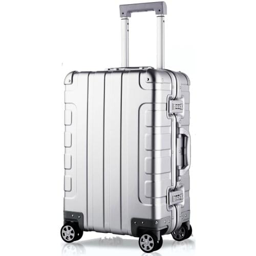 100% Aluminum alloy luggage ,20 Inches suitcase on wheels ,Carry-on trolley case