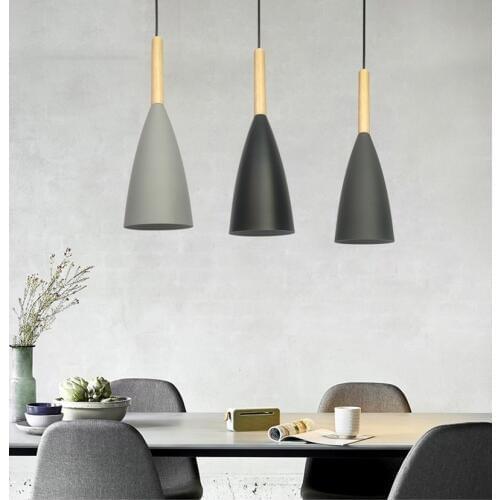 Wooden Nordic Pendant Lights Dining Room Modern Colorful Restaurant Bar Coffee Bedroom E27 Hanging lamp
