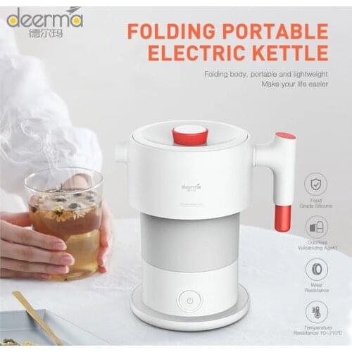 Xiaomi Deerma Electric Water 0.6L Folding Portable Kettle Handheld Electric Water Flask Pot Auto Power-Off Protection Kettle