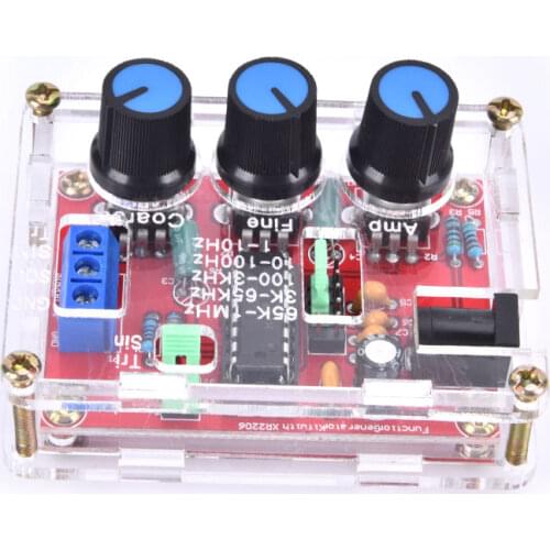 XR2206 Function Signal Generator Welded Assembled Sine Output 1HZ-1MHZ +DIY Case