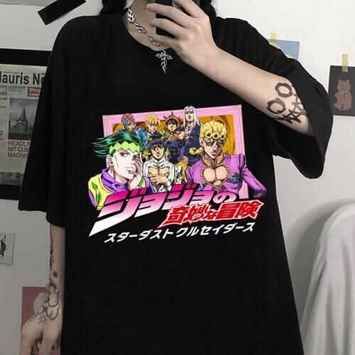 Jojo Bizarre Adventure T-shirt Japan Anime Kawaii Jojo Graphic Unisex Cartoon Shirt