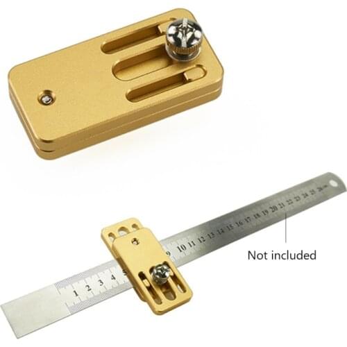Woodworking Scribing Tool Steel Ruler Positioning Block Crossed-Out Tools Line Drawing Marking Gauge Steel Ruler Limiter