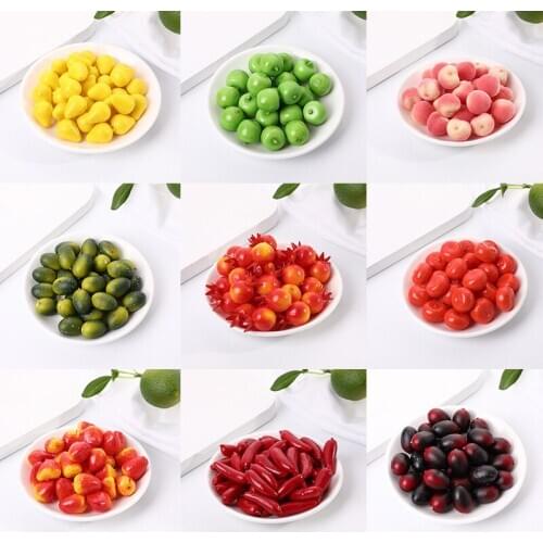 30Pcs Artificial Mini Simulation Small Foam Plastic Fake Artificial Fruit and Vegetables House Party Kitchen Wedding Decoration