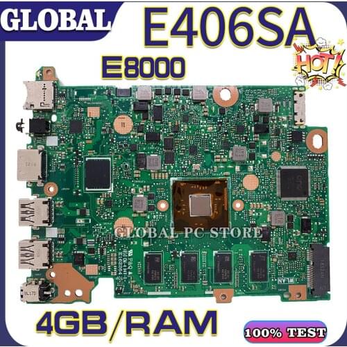 KEFU Motherboards E406S Laptop motherboard for ASUS E406SA E406SAS 100% TEST original mainboard 64G/SSD E8000 4GB/RAM