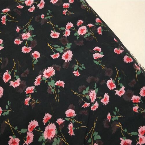 Fashion Dress Chiffon material floral dropping breathable scarf blouse DIY craft fabric 1 yard