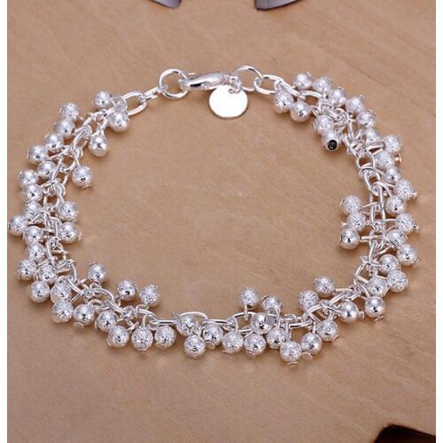 Fashion popular product Silver color Jewelry charm women chain beads grapes Bracelet free shipping hot sale cute gift H232