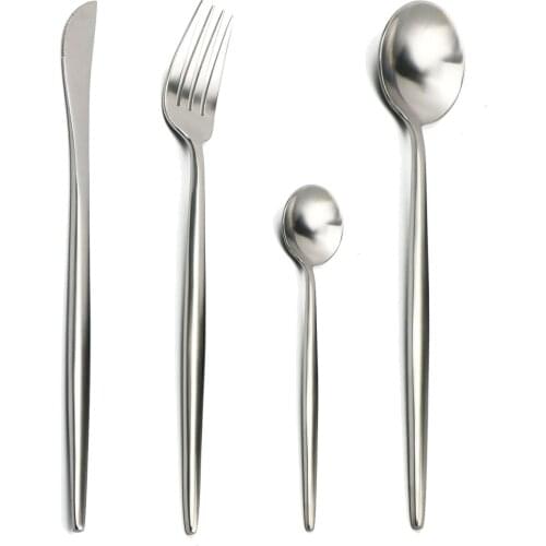 JANKNG Dinnerware Set 24 Pieces Cutlery Set 18/10 Stainless Steel Western Tableware Classic Dinner Set Knife Fork Dinner Set