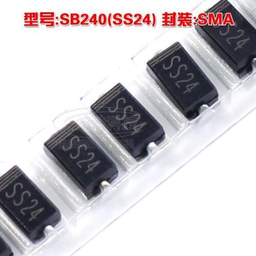 New SB240 SMA Silkscreen SS24 Chip Schottky Diode DO-214AC 2A 40V 240