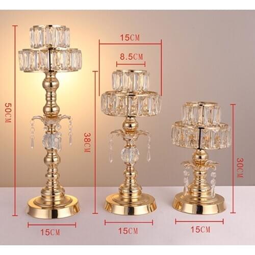 New style Tall Crystal Votive Candle Holder Rose Gold Wedding Candelabra Chandelier Centerpiece senyu0319