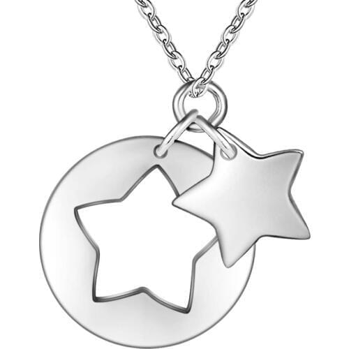 Wholesale Silver Plated Charm Jewelrys Necklace,free Shipping Fashion Fashion Jewelry Pendant Jigsaw Puzzle The 5-star AN277