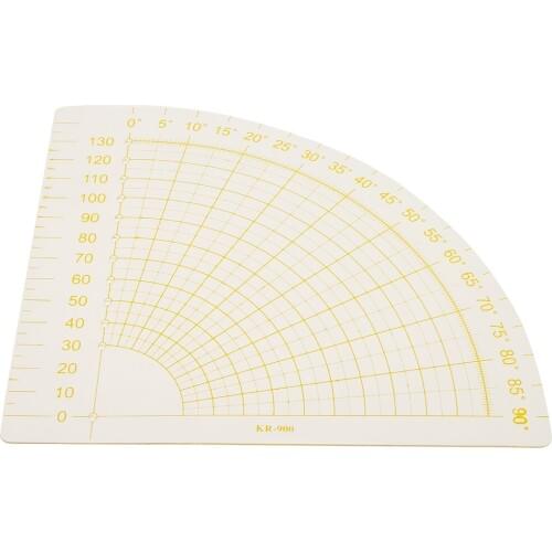 Sector Quilting Ruler, Quilters Ruler with Double Coloured Grid Lines for Easy Precision Cutting, 7.0 x 6.3 inch