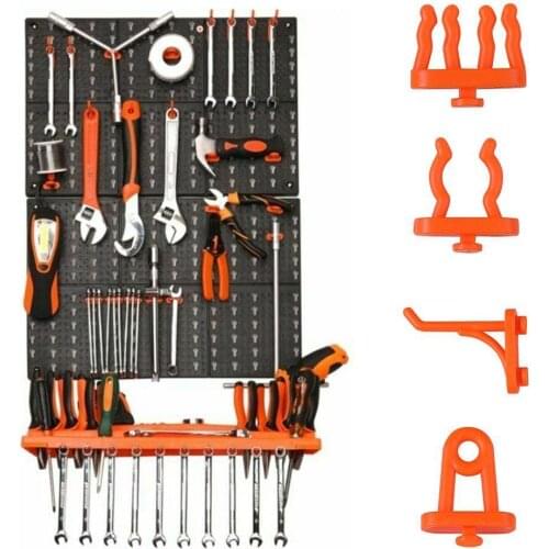 Plastic Wall-Mounted Hanging Board Hardware Tools Hanging Garage Shelf Box Holder Unit Hole Plate Tool Hook Parts Storage F0Z5